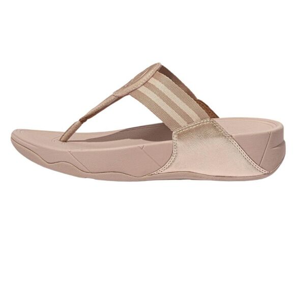 Fitflop Shoes - Fitflop Walkstar Webbing Post Toe Sandal in Taupe/Gold, Size 5. NWT!